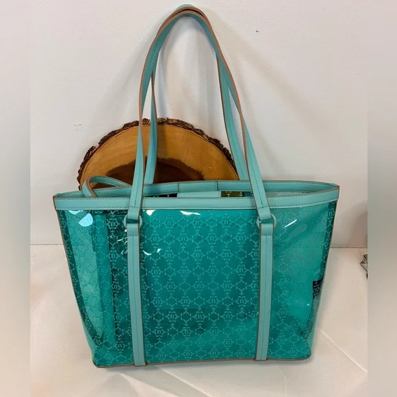 Nanette Lepore Maxine clear vinyl tote‎ with wristlet pouch aquatic blue color - Picture 11 of 13
